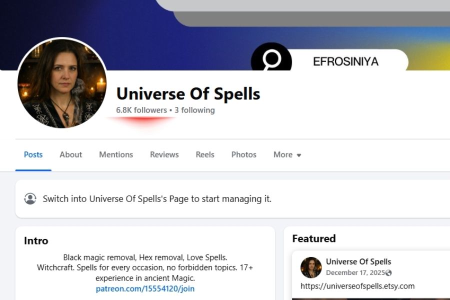 Facebook followers screenshot